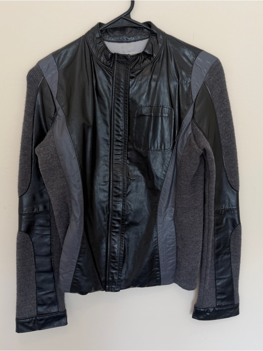 Lazaro Jet Moto Jacket premium Argentine cowhide napa leather and wool-blend